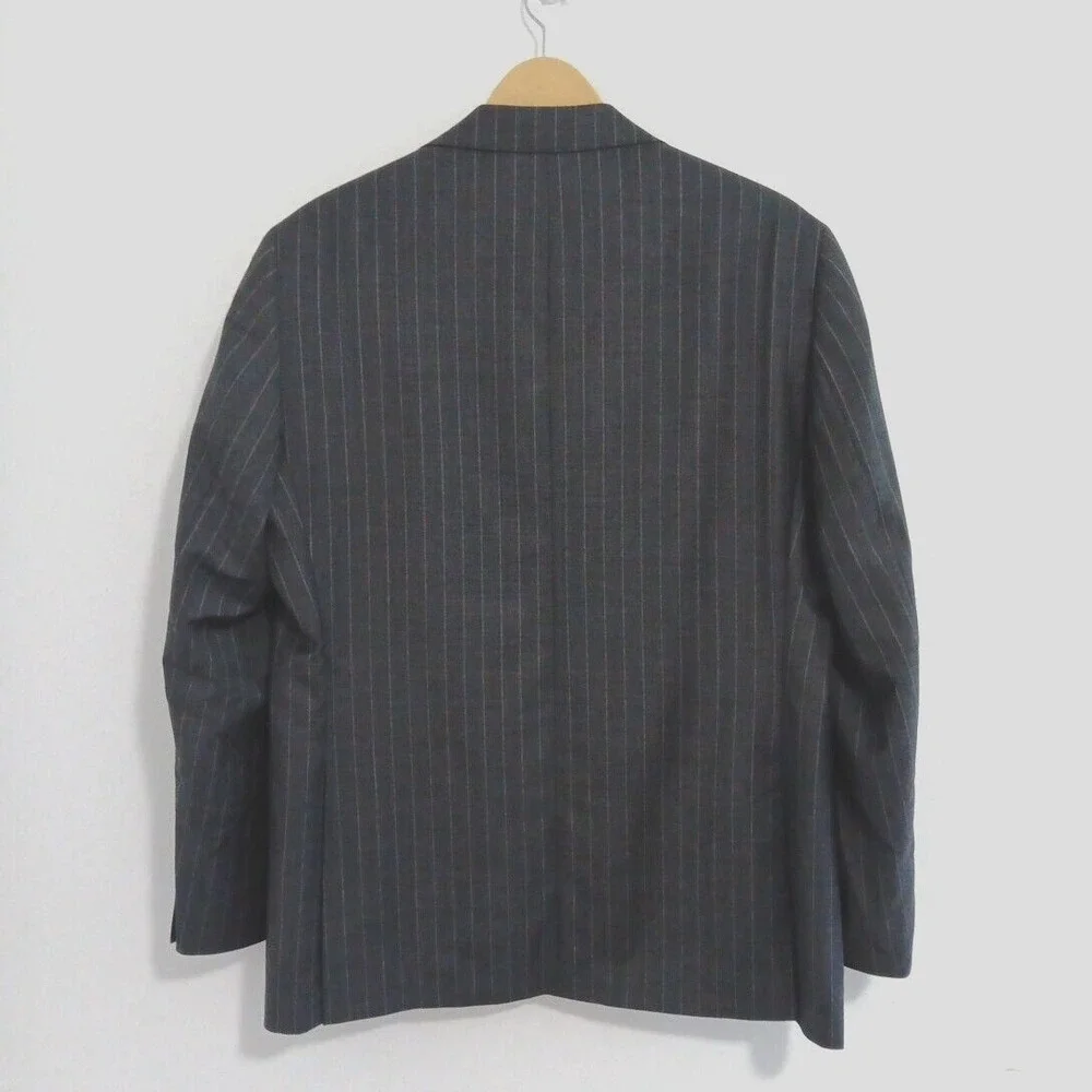Jack Victor 1913 Luxury Blazer Men's 40R Century Gray Stripe Corporate Boardroom - Picture 3 of 11